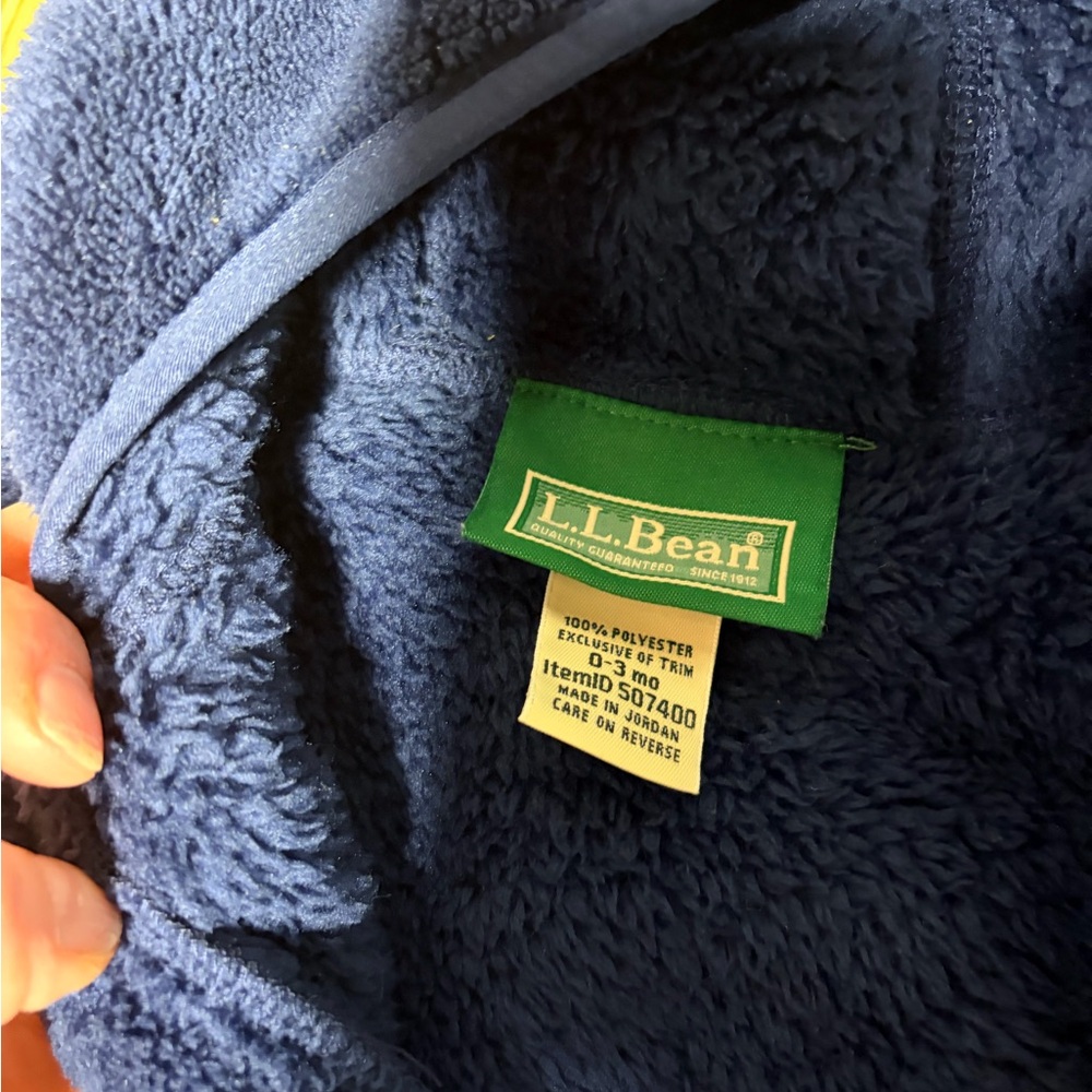 L.L. Bean Navy Kids One Piece Bunting 0-3 Mths - Picture 3 of 5